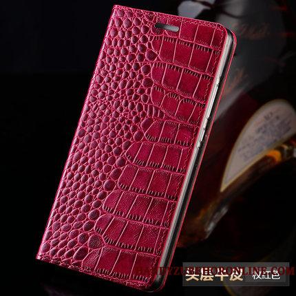 Huawei Mate 20 Pro Rød Telefon Etui Cover Ægte Læder Beskyttelse Kort Anti-fald