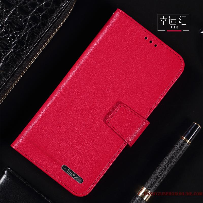 Huawei Mate 30 Anti-fald Ægte Læder Kort Telefon Etui Lædertaske Alt Inklusive Rød