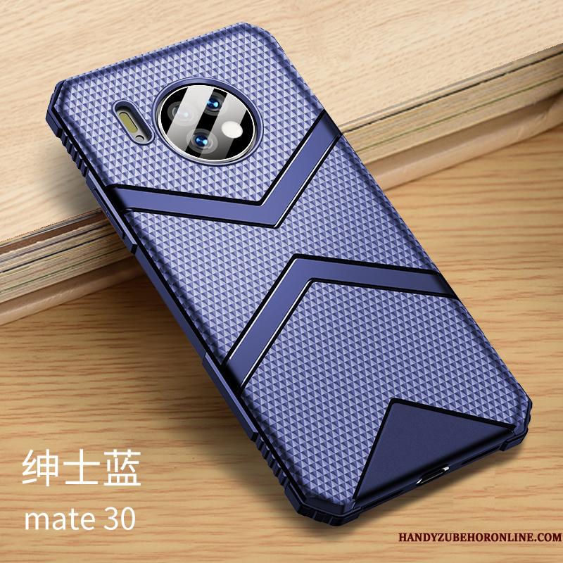 Huawei Mate 30 Blå Ny Silikone Anti-fald Telefon Etui Gasbag Høj