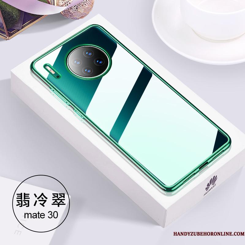 Huawei Mate 30 Blød Anti-fald Gennemsigtig Grøn Telefon Etui Trendy Silikone
