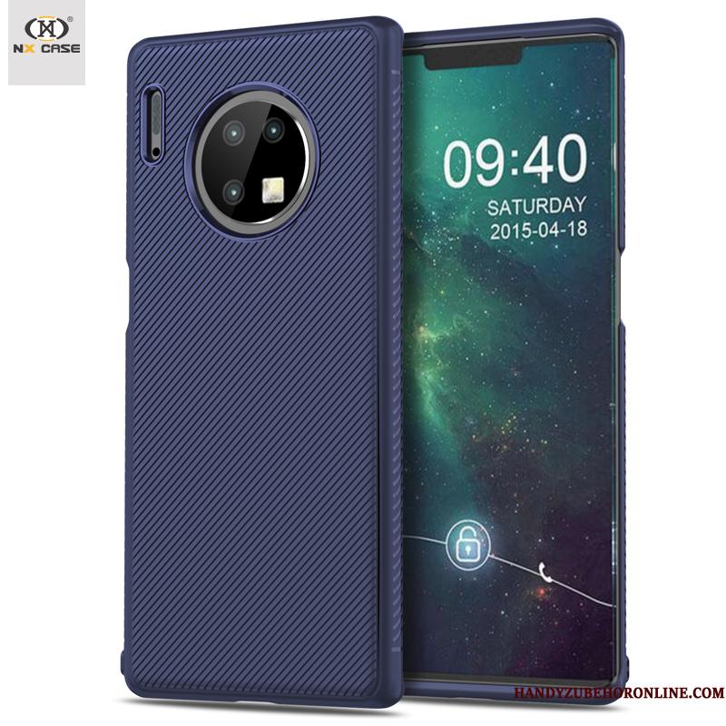 Huawei Mate 30 Etui Alt Inklusive Silikone Nubuck Cover Beskyttelse Tynd Blå