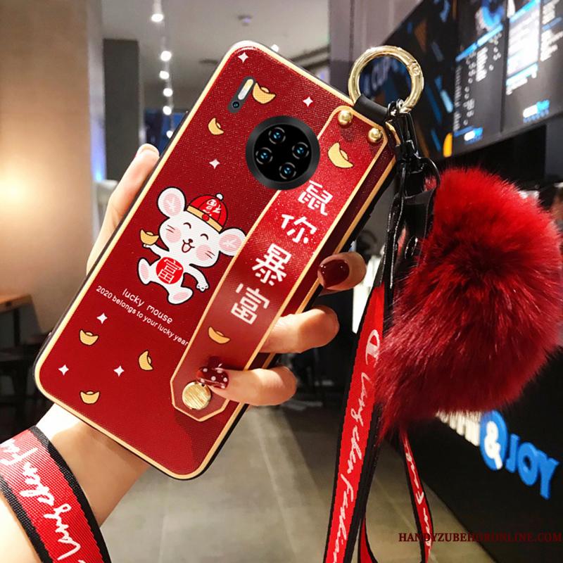 Huawei Mate 30 Kreativ Trendy Anti-fald Ny Rotte Telefon Etui Rød