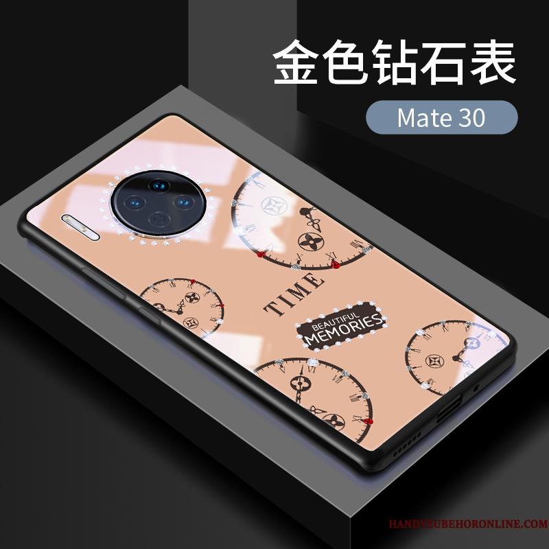 Huawei Mate 30 Morsom Guld Anti-fald Cover Telefon Etui Kreativ Glas