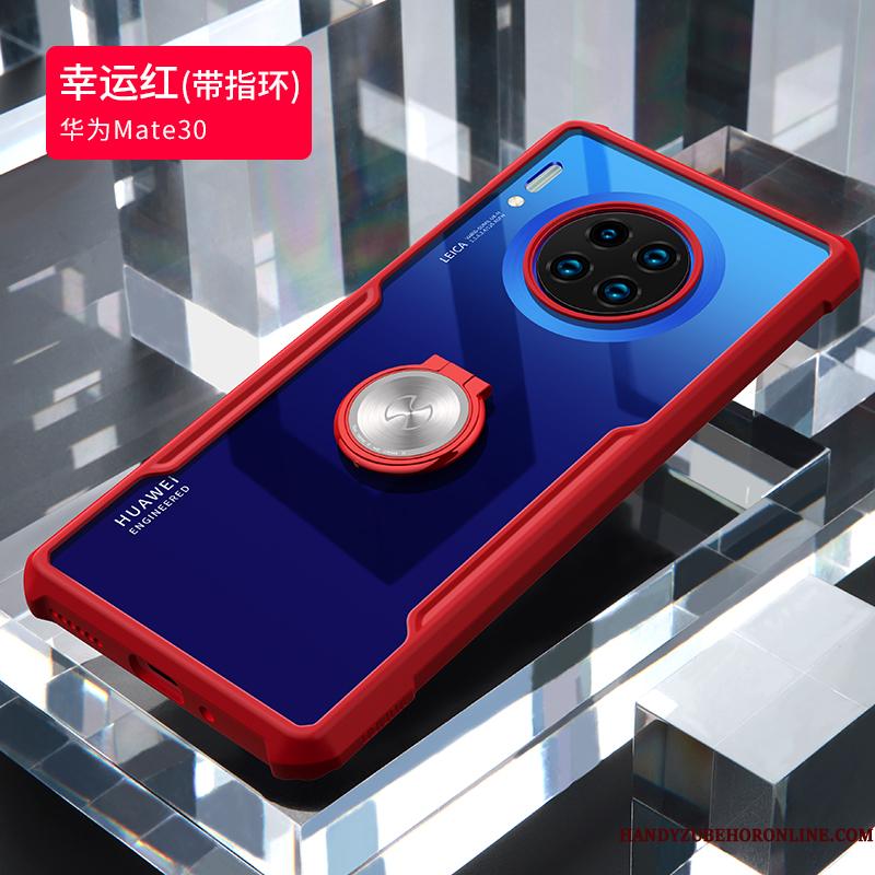 Huawei Mate 30 Nubuck Beskyttelse Anti-fald Blød Gennemsigtig Rød Telefon Etui