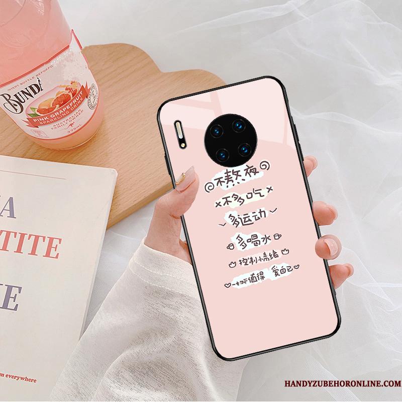 Huawei Mate 30 Pro Kreativ Beskyttelse Telefon Etui Simple Af Personlighed Trendy Lyserød