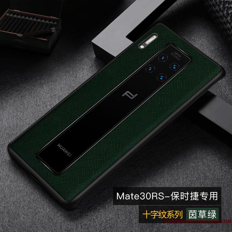 Huawei Mate 30 Rs Etui Grøn Læder Cover Business Beskyttelse Ægte Læder Model