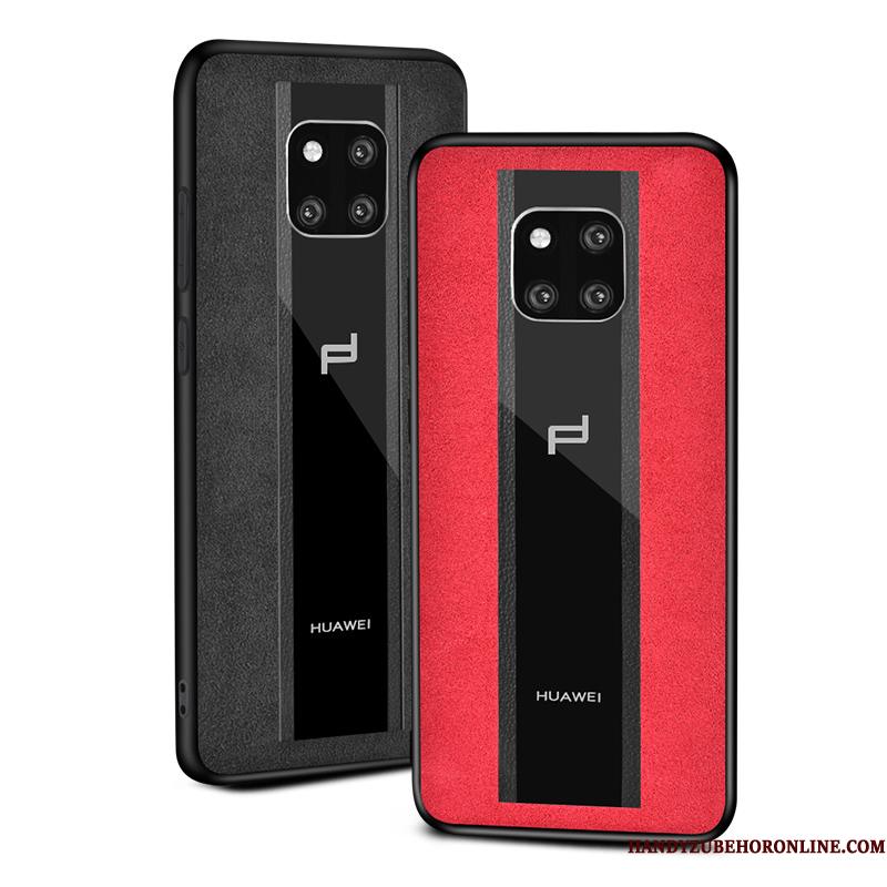 Huawei Mate 30 Rs Telefon Etui Ruskind Glas Rød Cover Beskyttelse Anti-fald