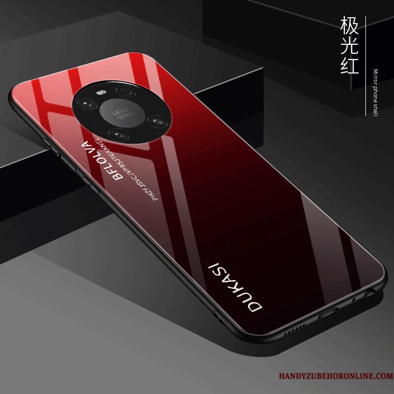 Huawei Mate 40 Etui Rød Kreativ Anti-fald Glas Af Personlighed Beskyttelse Silikone