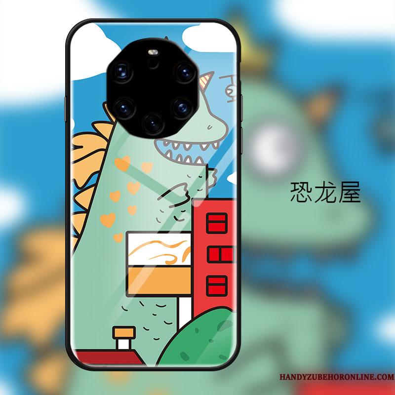 Huawei Mate 40 Rs Etui Cartoon Cover Hængende Ornamenter Smuk Hærdet Glas Beskyttelse Hjerte