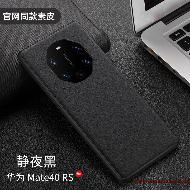 Huawei Mate 40 Rs Telefon Etui Cover Beskyttelse Tynd Lædertaske Anti-fald Ægte Læder