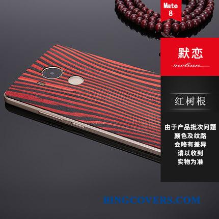Huawei Mate 8 Beskyttelse Metal Rød Etui Ramme Telefon Massivt Træ