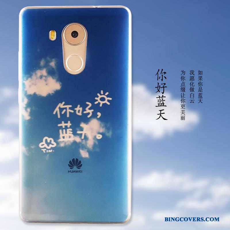 Huawei Mate 8 Blød Blå Malet Cover Telefon Etui Beskyttelse