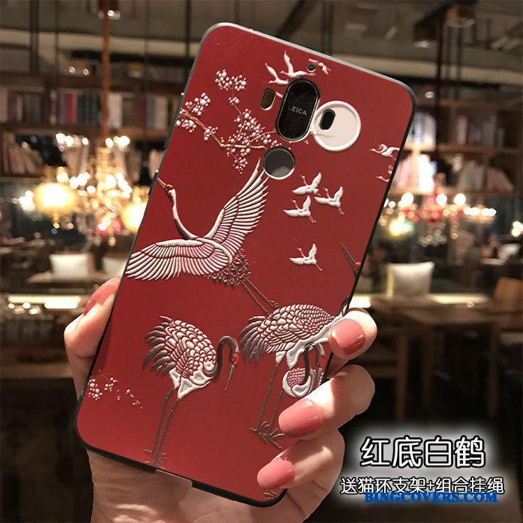 Huawei Mate 9 Hængende Ornamenter Cover Cartoon Telefon Etui Silikone Rød