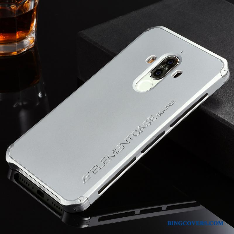 Huawei Mate 9 Metal Anti-fald Nubuck Sølv Alt Inklusive Silikone Telefon Etui