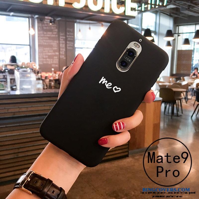 Huawei Mate 9 Pro Etui Blød Sort Silikone Trend Hvid Beskyttelse Af Personlighed