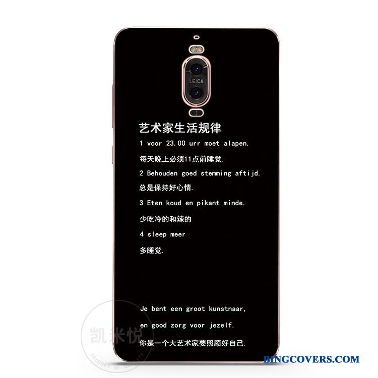 Huawei Mate 9 Pro Kunst Silikone Cover Blød Sort Kreativ Telefon Etui
