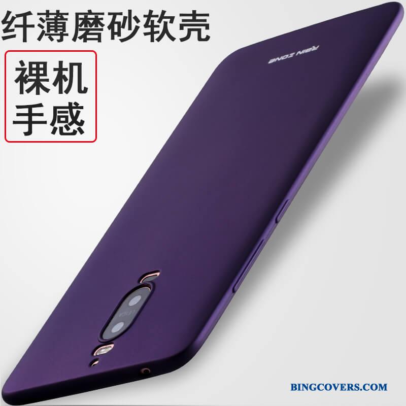 Huawei Mate 9 Pro Lilla Telefon Etui Alt Inklusive Blød Cover Nubuck Silikone