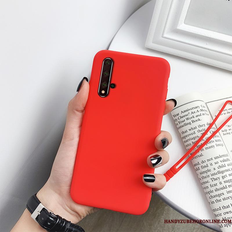 Huawei Nova 5t Anti-fald Cover Solid Farve Beskyttelse Rød Telefon Etui Alt Inklusive