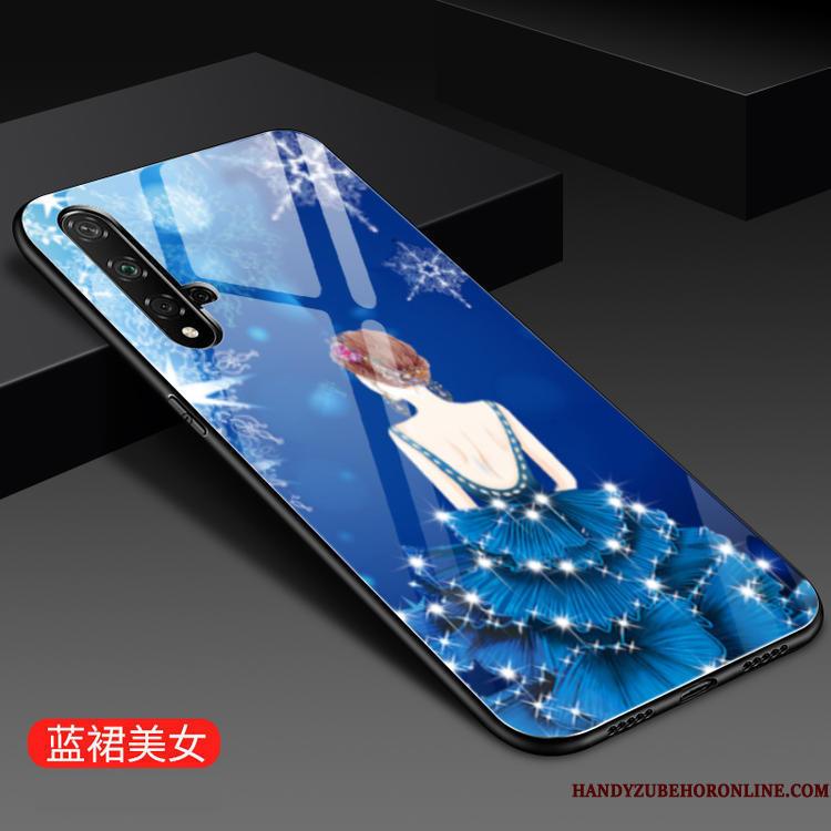 Huawei Nova 5t Trend Alt Inklusive Anti-fald Glas Frisk Telefon Etui Blå