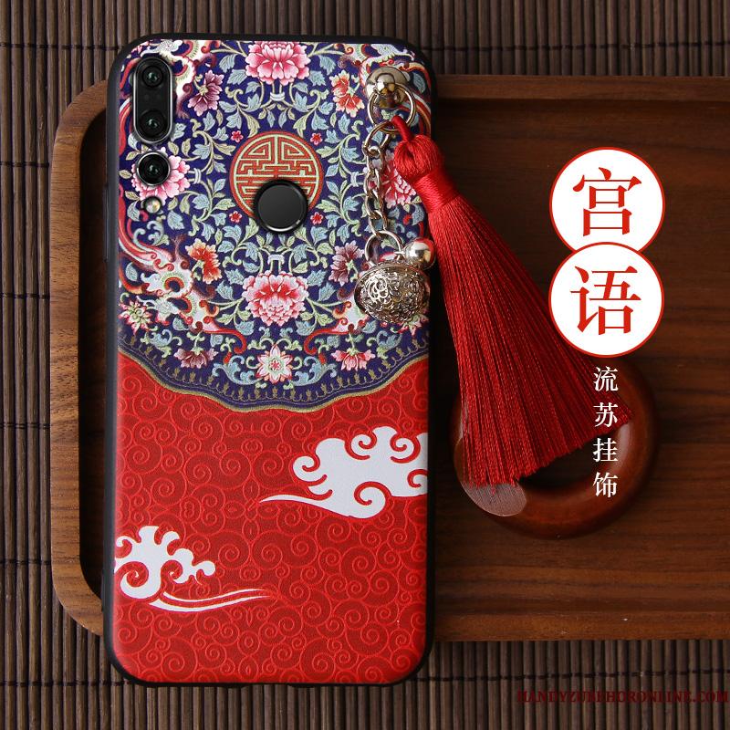 Huawei P Smart+ 2019 Tassel Etui Telefon Af Personlighed Vintage Rød Anti-fald