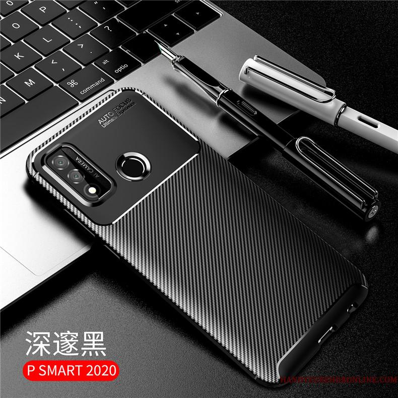 Huawei P Smart 2020 Tilbehør Telefon Etui Silikone Sort Anti-fald Cover Beskyttelse