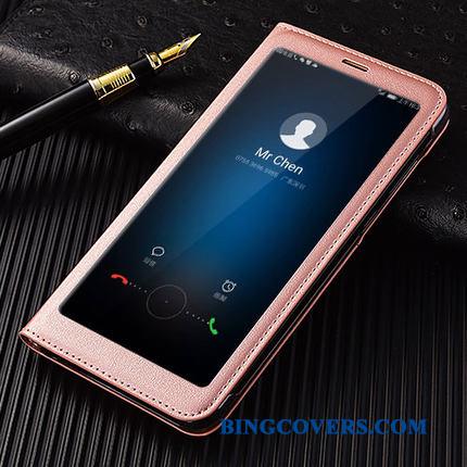 Huawei P Smart Clamshell Rosa Guld Alt Inklusive Cover Beskyttelse Telefon Etui Vinduer