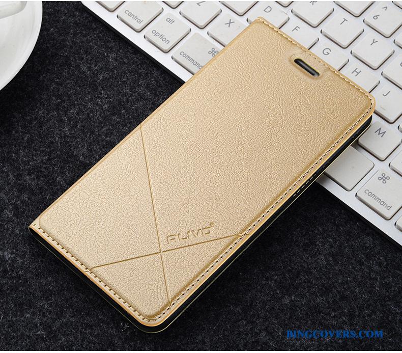 Huawei P Smart Cover Guld Etui Telefon Folio Lædertaske Beskyttelse