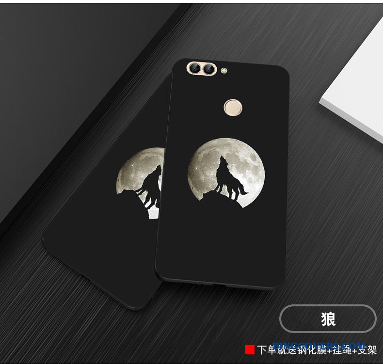 Huawei P Smart Cover Silikone Tilpas Telefon Etui Sort Anti-fald Af Personlighed