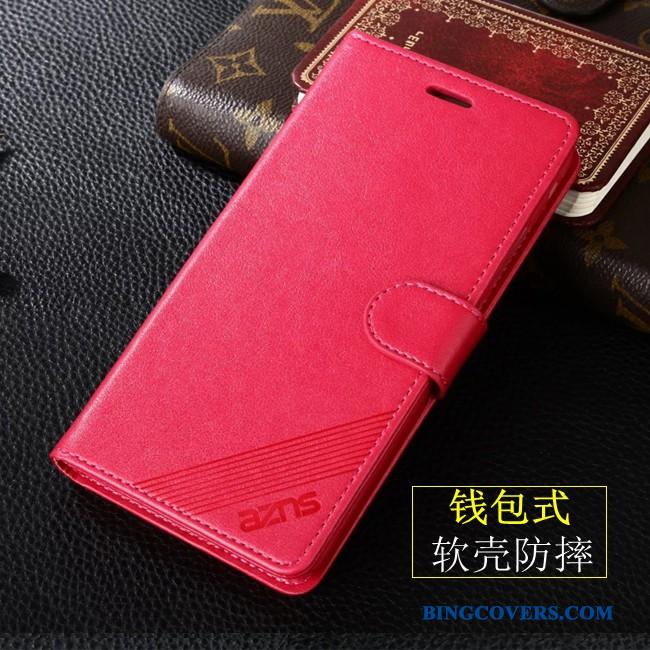 Huawei P Smart Rød Anti-fald Alt Inklusive Clamshell Telefon Etui Lædertaske