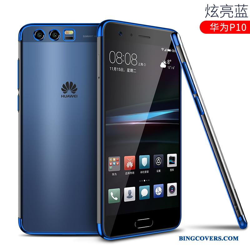 Huawei P10 Etui Blød Alt Inklusive Nubuck Gennemsigtig Anti-fald Beskyttelse Blå