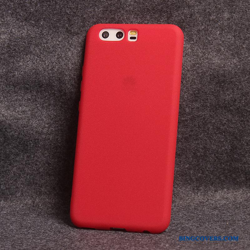 Huawei P10 Etui Skridsikre Anti-fald Blød Rød Cover Silikone Trend