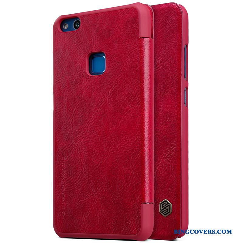 Huawei P10 Lite Cover Beskyttelse Ungdom Lædertaske Rød Anti-fald Telefon Etui