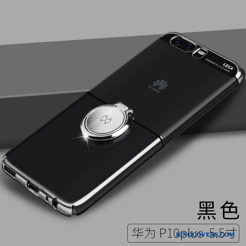 Huawei P10 Plus Cover Sort Alt Inklusive Telefon Etui Anti-fald Spænde Hård
