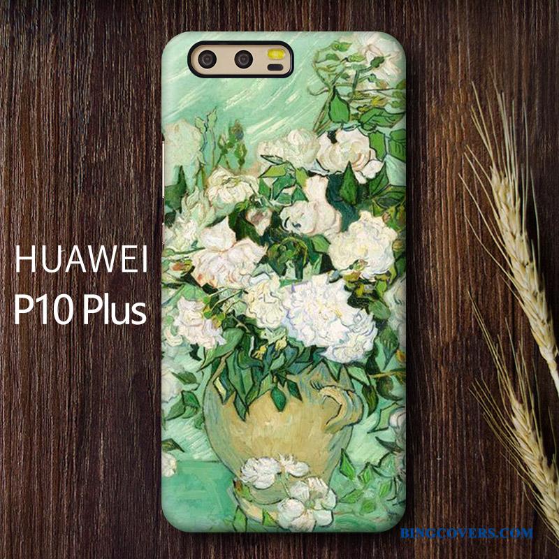 Huawei P10 Plus Nubuck Kreativ Kunst Telefon Etui Tasker Høj Grøn