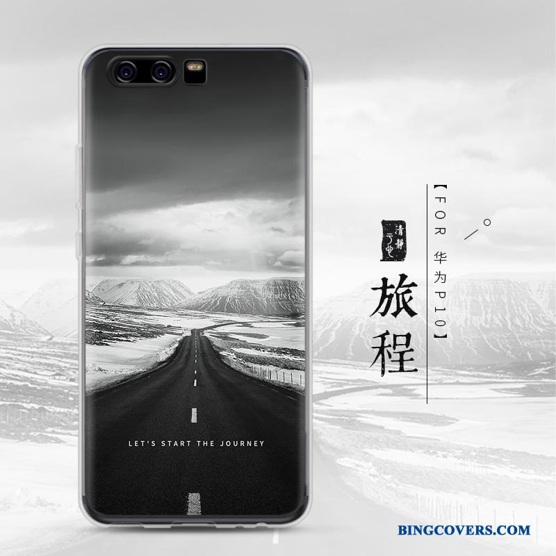 Huawei P10 Sort Cover Kreativ Beskyttelse Blød Telefon Etui Anti-fald