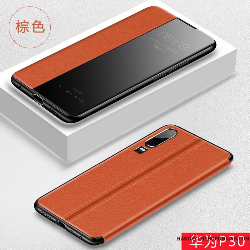 Huawei P30 Cover Telefon Etui Lædertaske Anti-fald Clamshell Beskyttelse