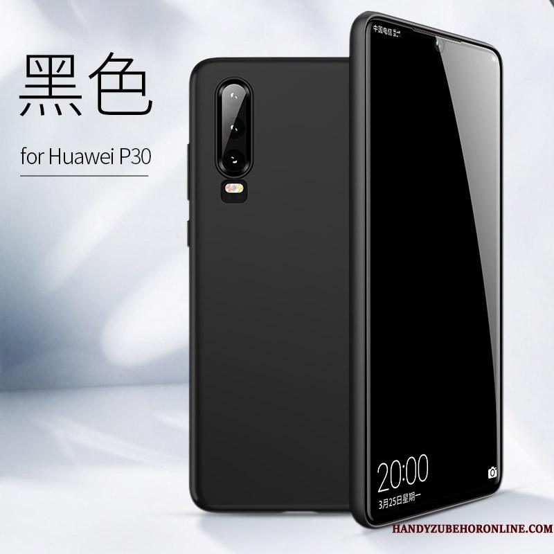 Huawei P30 Etui Silikone Trend Anti-fald Tynd Sort Blød