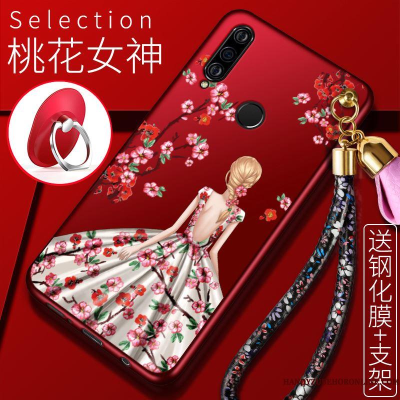 Huawei P30 Lite Cover Rød Mobiltelefon Telefon Etui Beskyttelse Silikone-etui