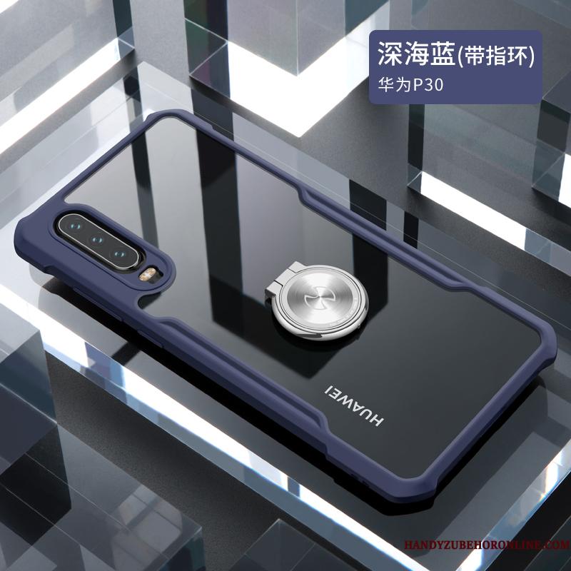 Huawei P30 Ny Kreativ Mørkeblå Tynd Gennemsigtig Net Red Telefon Etui