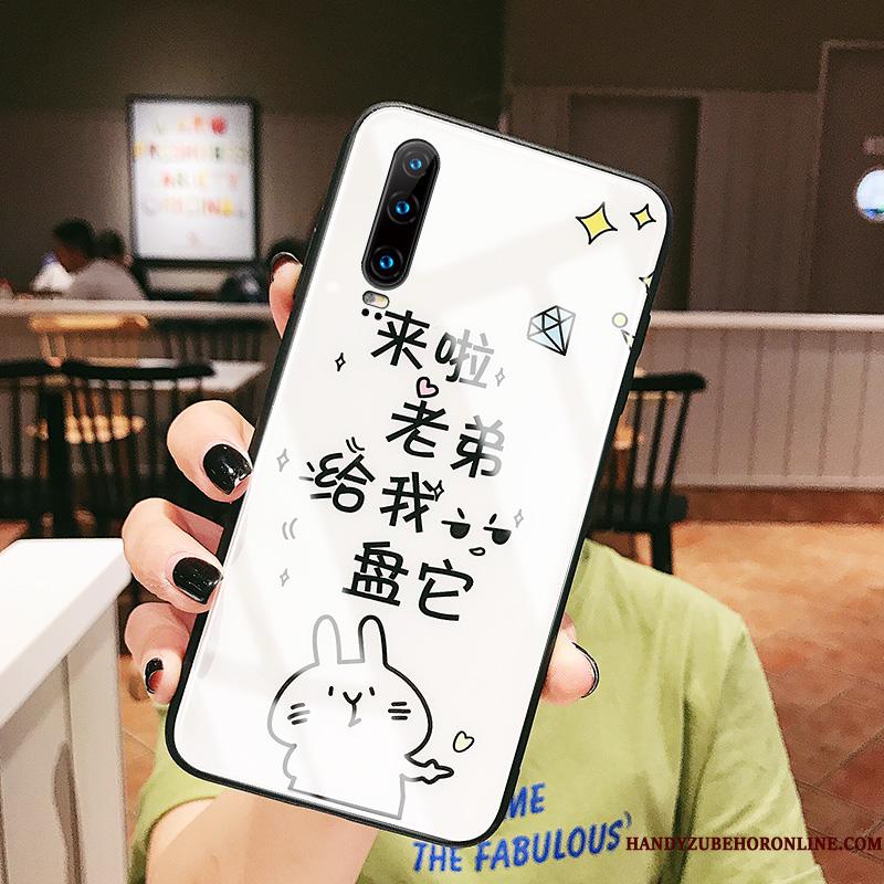 Huawei P30 Spejl Net Red Beskyttelse Glas Cartoon Anti-fald Telefon Etui