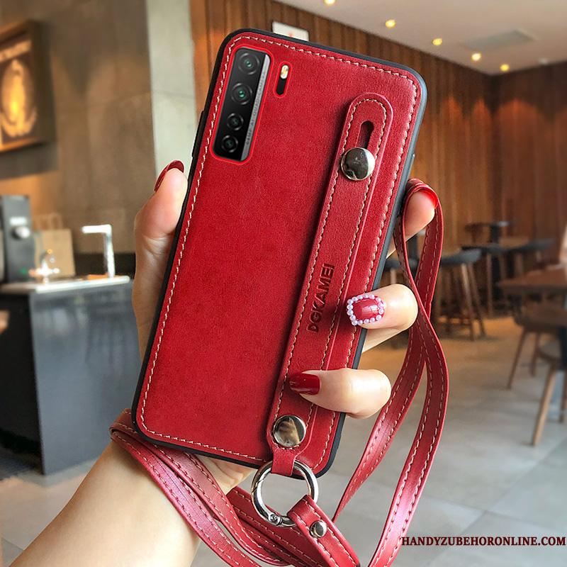 Huawei P40 Lite 5g Net Red Rød Silikone Kreativ Support Telefon Etui Ny