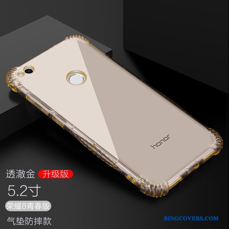 Huawei P8 Lite 2017 Beskyttelse Anti-fald Guld Telefon Etui Ungdom Blød Gennemsigtig