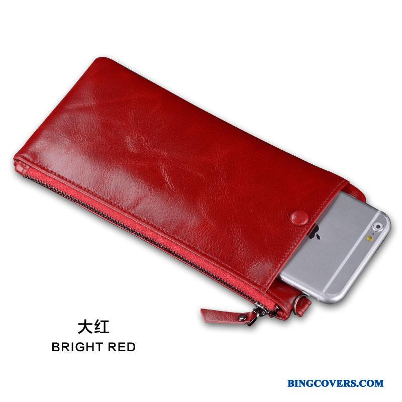 Huawei P9 Lite Etui Rød Tegnebog Beskyttelse Mobiltelefon Lædertaske Ungdom Ægte Læder