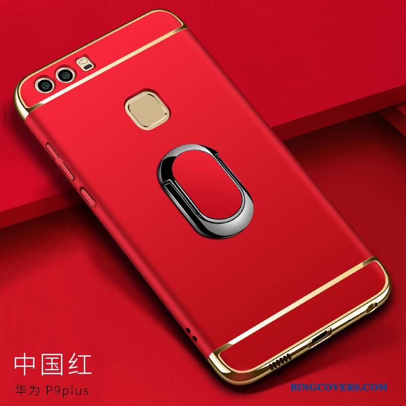 Huawei P9 Plus Anti-fald Magnetisk Support Hård Telefon Etui Beskyttelse Rød