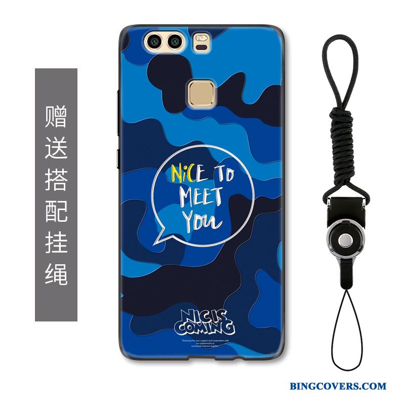 Huawei P9 Plus Beskyttelse Trend Telefon Etui Relief Camouflage Anti-fald Hængende Ornamenter