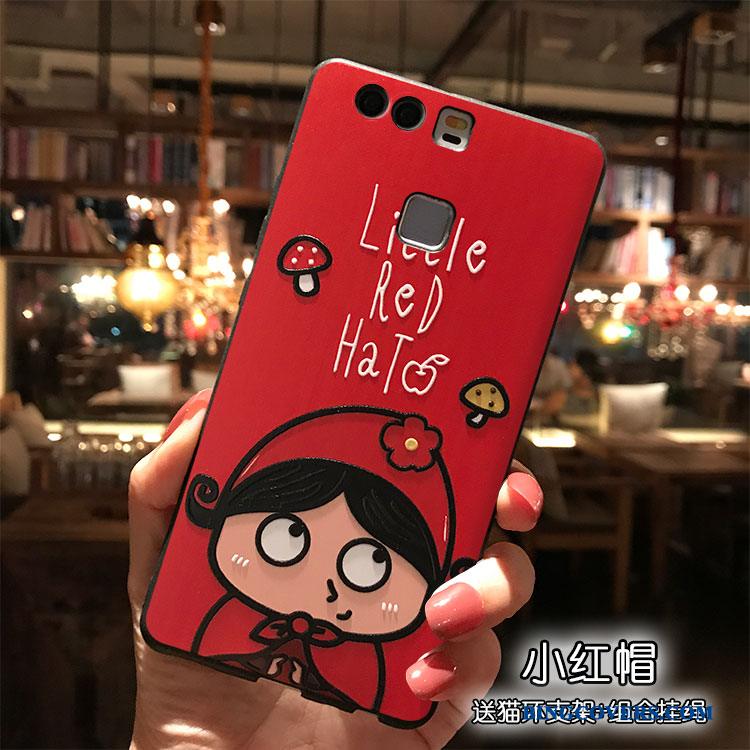 Huawei P9 Plus Etui Telefon Cover Rød Silikone Cartoon Trend