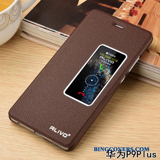 Huawei P9 Plus Lædertaske Telefon Etui Cover Clamshell Anti-fald Beskyttelse Alt Inklusive