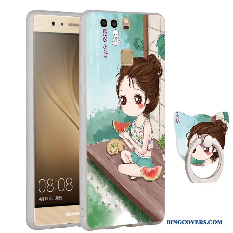 Huawei P9 Plus Silikone Anti-fald Blød Beskyttelse Telefon Etui Lyseblå Cover