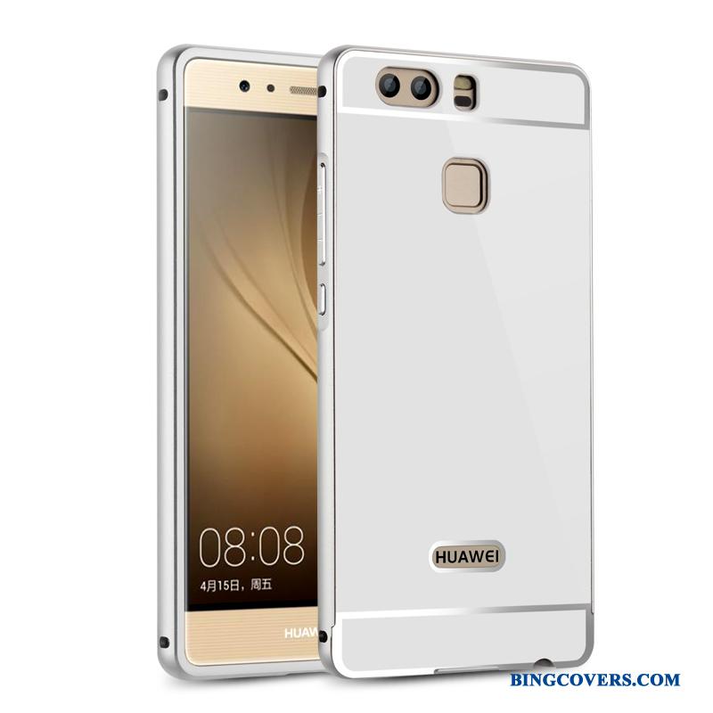 Huawei P9 Ramme Etui Beskyttelse Sølv Bagdæksel Metal Telefon
