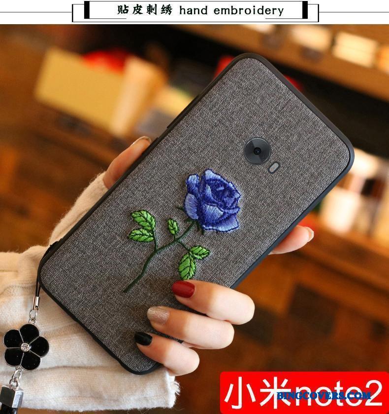 Mi Note 2 Broderi Blomster Anti-fald Telefon Etui Cover Alt Inklusive Beskyttelse